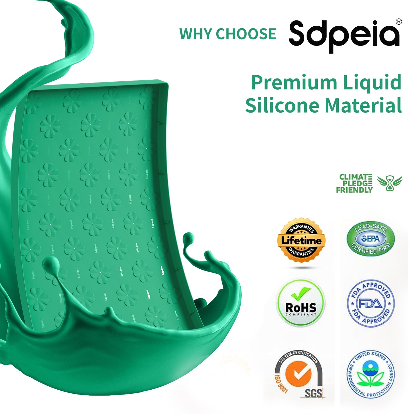 Sdpeia Premium Mats New Under Sink Mat Waterproof 34" x 22"Silicone Shelf Liner Cabinet Liner Drying Mat for Home Kitchen & Bathroom Laundry Cabinets Protector Organizers and Storage