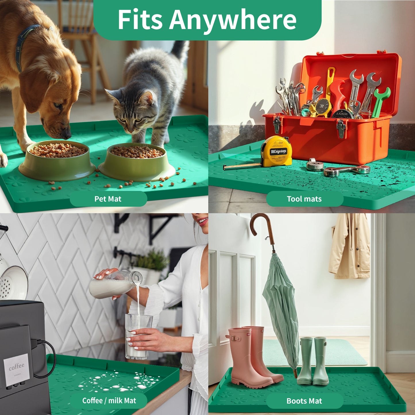 Sdpeia Premium Mats New Under Sink Mat Waterproof 34" x 22"Silicone Shelf Liner Cabinet Liner Drying Mat for Home Kitchen & Bathroom Laundry Cabinets Protector Organizers and Storage